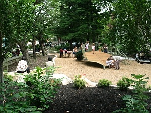 a photograph of a playground