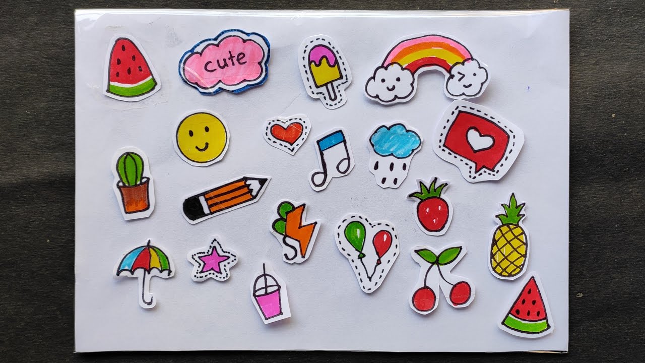 variety of handmade stickers